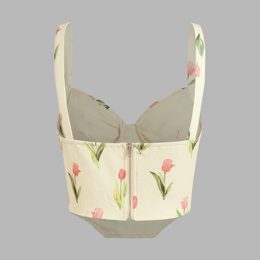 Cider TULIP CORSET CROP TANK TOP - Picture 2 of 8